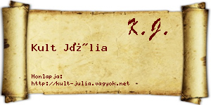 Kult Júlia névjegykártya
