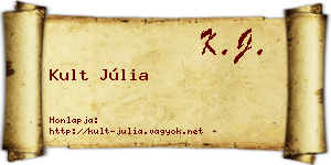 Kult Júlia névjegykártya
